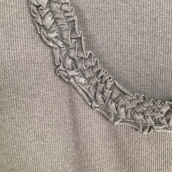 Chocolate Brown XL Scoop Gathered Neck Tee - Picture 4 of 6